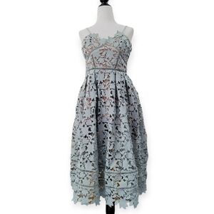 Sistaress laser cut Floral Fully lined spaghetti strap Midi dress